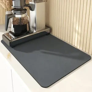 Kaffeabsorberende dryppmatte 40x50cm, svart - tampermatte, til kaffemaskin, tetilbehør