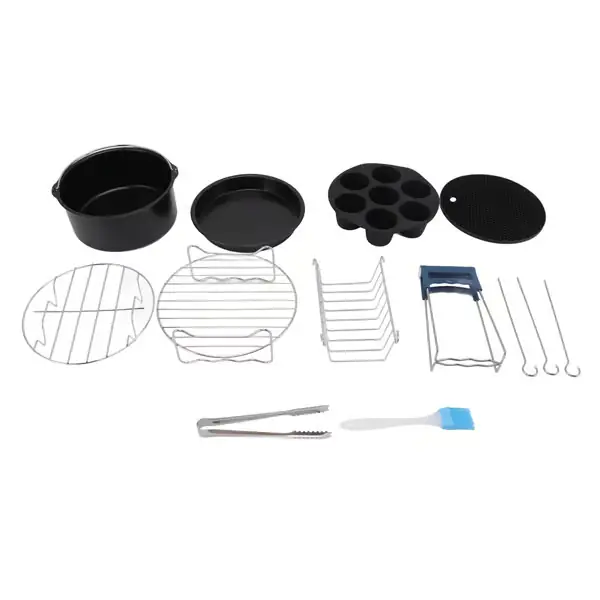 For Airfryer Panner Sett Varmebestandig Enkel Rengjøring Rustfritt Stål for Airfryer Tilbehør for Hjemmekjøkken Restaurant 20cm