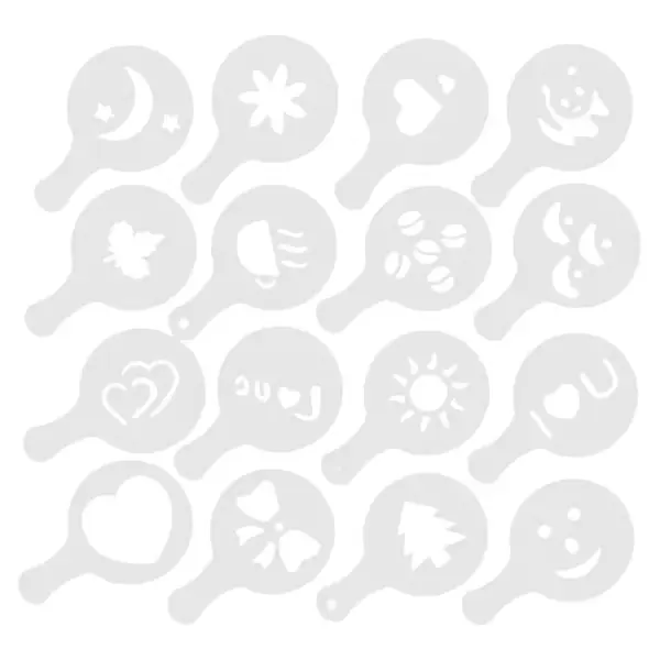 16 stk. Stekeform, Kaffetegningsform, Plastform, Sprayform Q