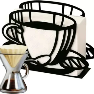 Kaffefilter oppbevaringsboks Kaffekoppformet bardekorasjon i smijern Filteroppbevaringsboks (D)