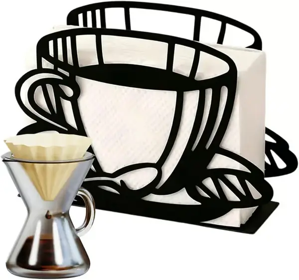 Kaffefilter oppbevaringsboks Kaffekoppformet bardekorasjon i smijern Filteroppbevaringsboks (D)