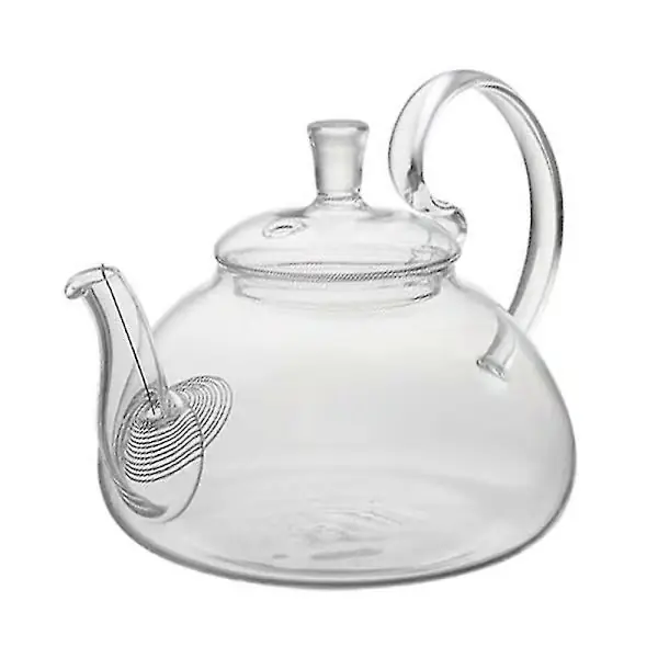 650 ml varmebestandig kaffeglasskanne med høyt håndtak, blomstrende glass tekanne med sil