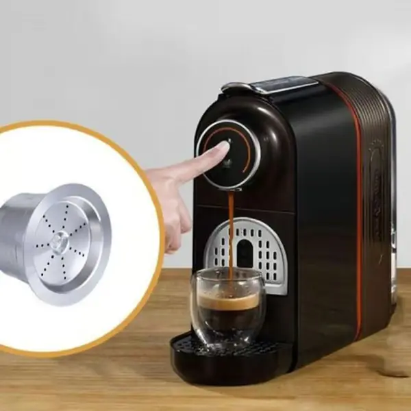Kaffe kapsel, kaffefilter, matvare rustfritt stål, resirkulerbar, mønster for kaffe