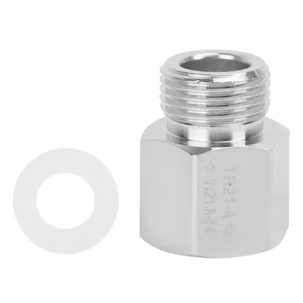 CO2 Tank Sylinder Adapter Omformer Sølv Hunngjenge TR21-4 til Hanngjenge W21.8-14