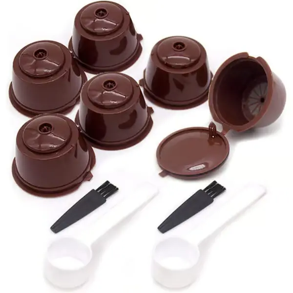 Pakke med 6 gjenbrukbare, påfyllbare kaffekapsel-filterkopper