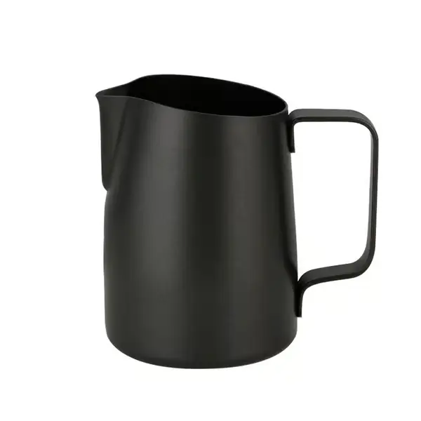 450 ml kaffekanne i rustfritt stål med non-stick-belegg, melkeskummer, lattekopper (svart)