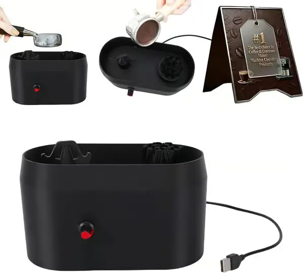 Kaffefilterholder-renser, USB-drevet elektrisk børste og skrapeverktøy, kaffemaskinrengjøringsverktøy for halv- og helautomatiske espressomaskiner