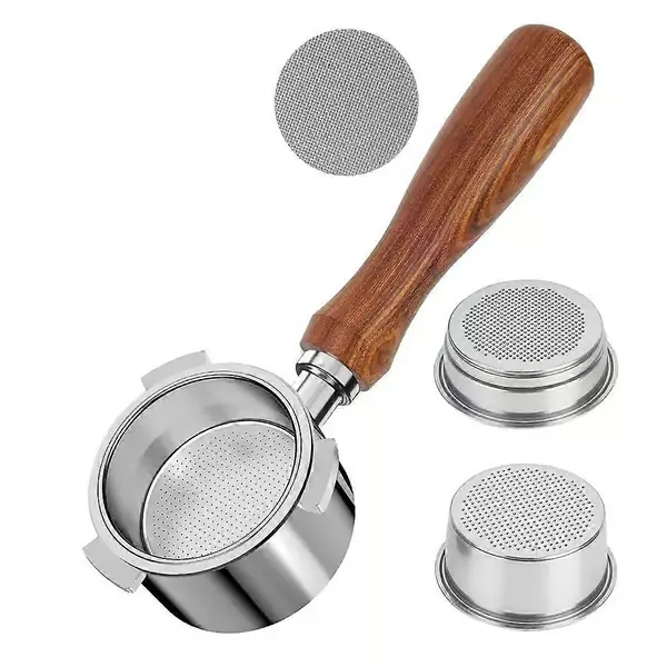 [LCS] Portafilter 51 mm for DeLonghi Dedica EC680/EC685 kaffemaskin, bunnløst portafilter med filterkurver