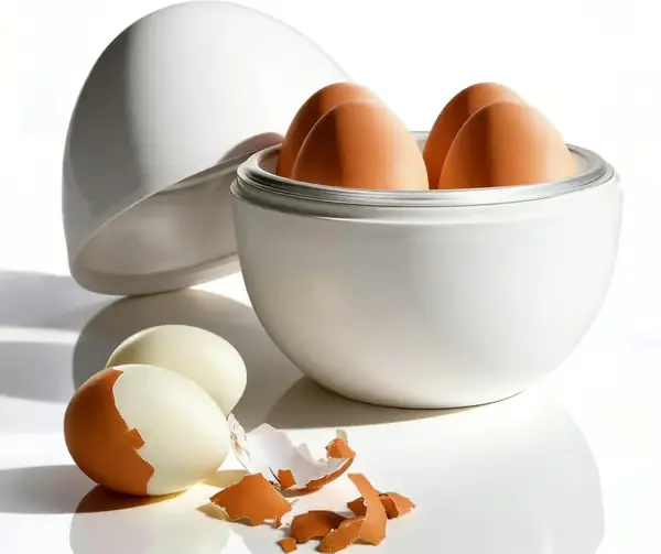 Mikrobølgeovn Eggekoker, Mikrobølgeovn Hardkokt Egg 4 Kapasitet Koker Dampkoker Pocherer Mikrobølgeovn Koker Pocherer med Lokk for Matlaging Kjøkke...