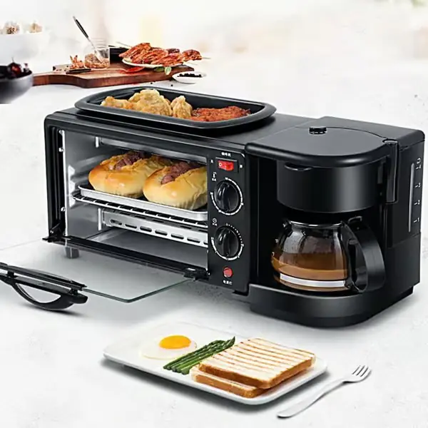 3 i 1 frokostmaskin - WIRLSWEAL - Svart - Brødristere og griller - 1050W-XM4-