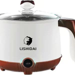 Elektrisk Gryte Mini Gryte Elektrisk Nuddelgryte Elektrisk Hot Pot Ramen Gryte Multifunksjonell Liten Non-stick Panne 1.8L (Hvit)-WELLNGS
