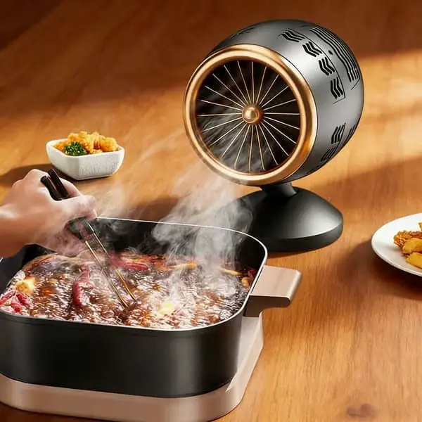 Bærbar kjøkkenvifte – USB-drevet minivifte med én-knapps kontroll, lavt støynivå, røykavsug for innendørs grill, hot pot