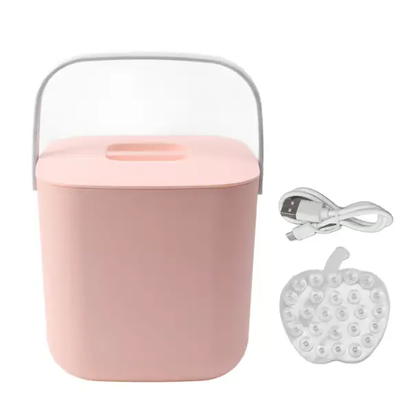 Mini oppvaskmaskin 18W 8.5V 2A 2000mah bærbar benkeoppvaskmaskin for tallerkener frukt grønnsaker rosa