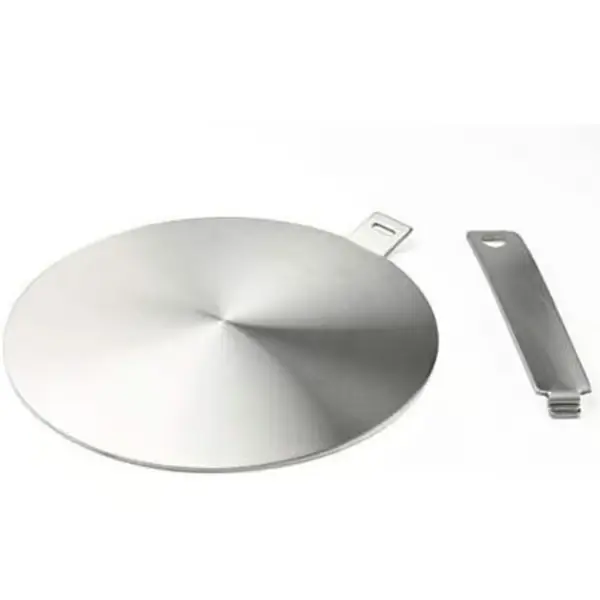 Induksjonsadapter, omformerplate for induksjonstopp, varmesprederplate med avtakbart håndtak og base, 20 cm