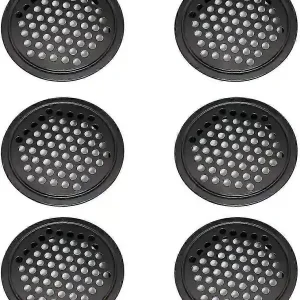 6 Stykker Ventilgitter i Rustfritt Stål, Skapventilgitter - 60 mm Rundt Ventilgitter Kan Brukes i Garasje, Baderom, Soverom