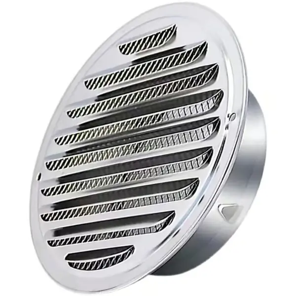 80 mm rund ventilasjonsrist i rustfritt stål – avtrekkshette med insektnett – korrosjonsbestandig – enkel installasjon