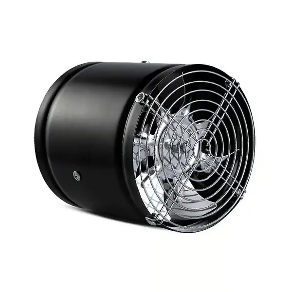 Kraftig Lydløs Avtrekksvifte - 6 tommers Kjøkkenventilator, Aluminiumslegering, Beskyttelsesgitter Black 6