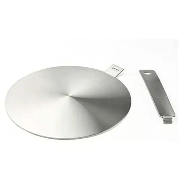 Induksjonsadapter. Omformerplate for induksjonstopper. Varmesprederplate med avtakbart håndtak og base, 20 cm