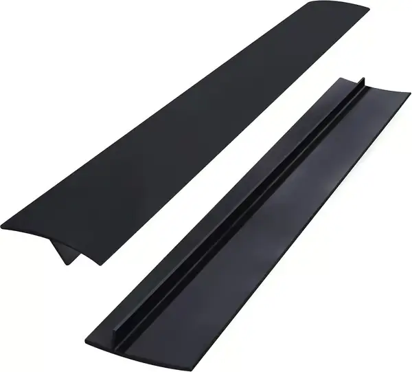 Gap Cover 53 cm Silikon Kjøkken Gap Fyllstoff Komfyrdeksel for Komfyr Benkeplate Ovn 2 Stykker Svart