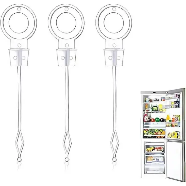 3-delt universalplunger for fryserens dreneringshull. Rengjøringsverktøy for kjøleskap. Plastavløpsåpner. Avløpsrenser for minikjøleskap (24 cm, hv...