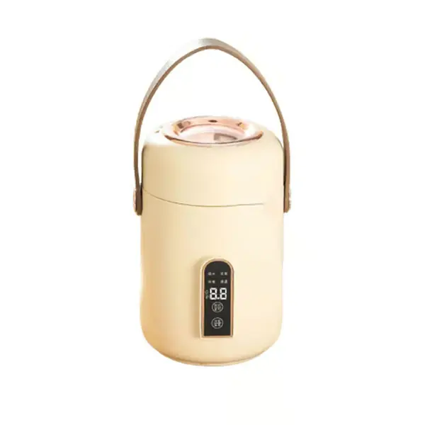 900ml Multifunksjonell Elektrisk Koker Premium Materiale Jevn Oppvarming For Koking av Suppe og Grøt Creamy-white
