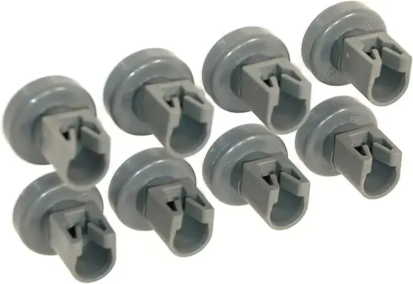 25mm oppvaskmaskin hjul for øvre kurv - Kompatibel med Privileg, Faure, AEG, Electrolux, Zanussi, Ikea hjul. Komplett sett med 8 hjul