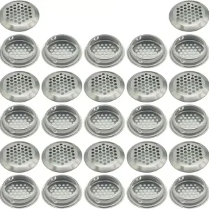 27 stk 35mm rustfritt stål ventilasjonsgitter rundt mesh pustende For kjøkkenmøbler rustfritt stål ventilasjonsmunn For skap skap