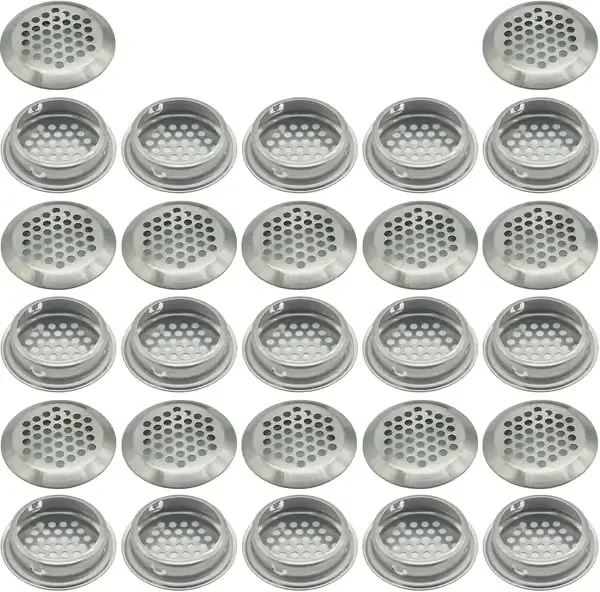 27 stk 35mm rustfritt stål ventilasjonsgitter rundt mesh pustende For kjøkkenmøbler rustfritt stål ventilasjonsmunn For skap skap