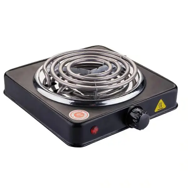 Bærbar elektrisk kokeplate med indikatorlamper Praktisk kokeplate Single1000W Black