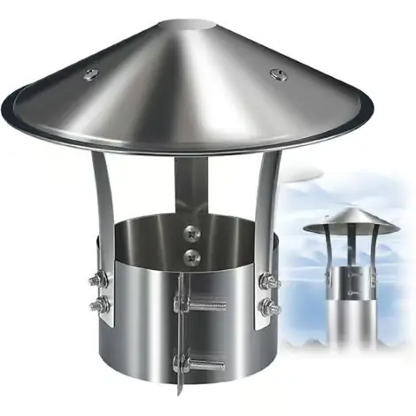 Pipehatt, skorsteinshette, røykrørhette i rustfritt stål, regnhette for skorsteinsavtrekk eller utendørs ovnsrør (90mm/3.5 tommer)
