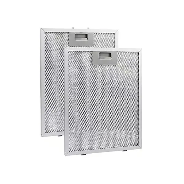 2 stk. kjøkkenhettefilter Kjøkkenhette Fettfilter Ventilasjon Ekstraktor Aluminium Støvsugerfilter