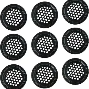 10 STK Ventilasjonsrist i rustfritt stål 25 mm, sirkulært nett, svart sirkulær ventilasjonsrist, gitterdeksel, luftventilristdeksel Ventilasjon av ...