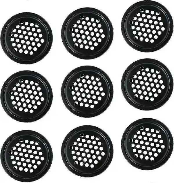 10 STK Ventilasjonsrist i rustfritt stål 25 mm, sirkulært nett, svart sirkulær ventilasjonsrist, gitterdeksel, luftventilristdeksel Ventilasjon av ...