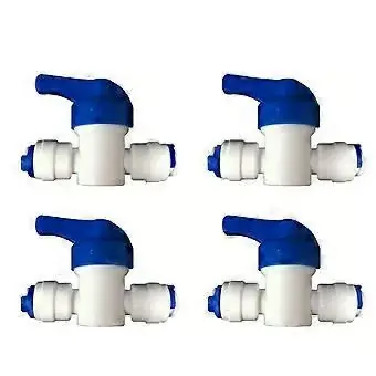 Vann 4-pakning Inline tappeventiler for 1/4 " LDPE kjøleskap fryser omvendt osmose filtersystem