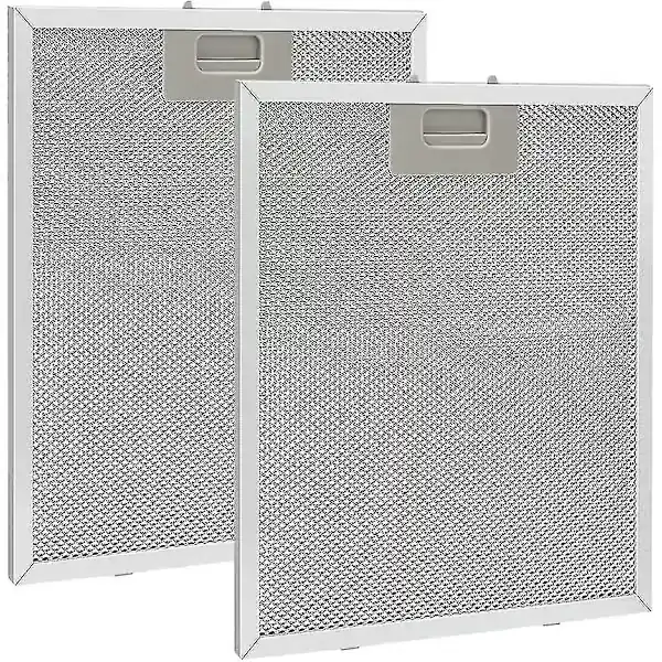 2-pakning avtrekksvifte fettfiltre aluminiumsnett 5 lag enkle å rengjøre for kjøkkenvifter 320 x 260 mm sølv