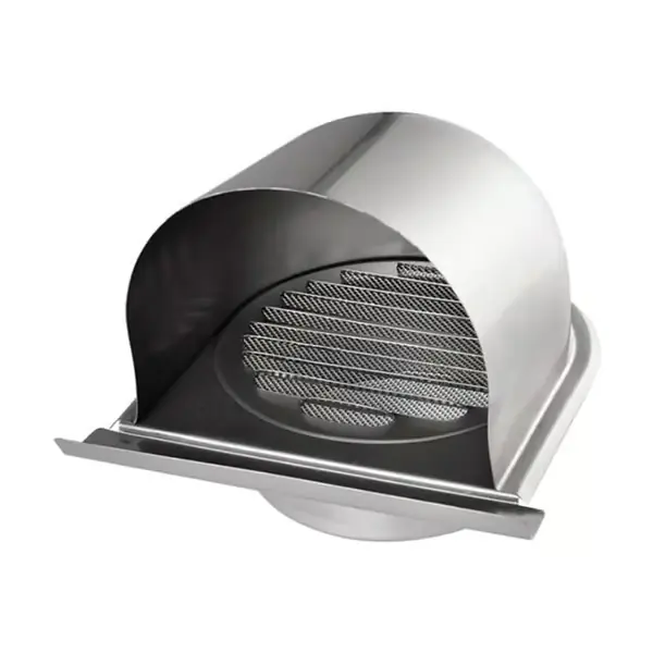 100mm rustfritt stål ventilasjonsgitter, U ventilasjonsgitter med anti-insektnett, ventilasjonsgitter med 45° lameller