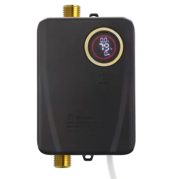 Veggmontert øyeblikkelig elektrisk varmtvannsbereder - OUKANING - XY-FA - 3500W - 304 rustfritt stål - Svart