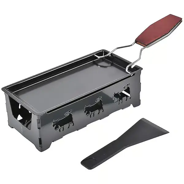 Raclette-sett Raclette-grillsett Ost Raclette-panne Ostgrillpanne Stekeplate Stekeplate Karbonstål Stekebrett(18,5x9cm)