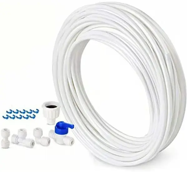 Vanntilførselsslange - 10 m - Tilkoblingssett for europeisk dobbeltdørskjøleskap - Diameter 6-3 mm