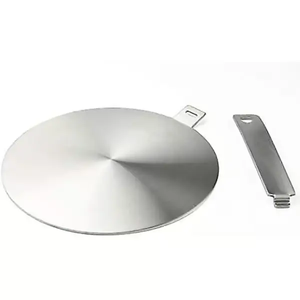 Induksjonsadapter, konverteringsplate for induksjonstopp, varmefordelingsplate med avtakbart håndtak og base 20 cm