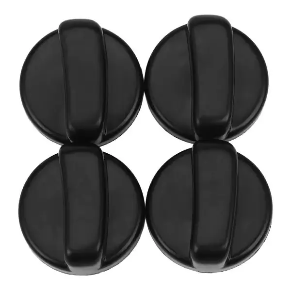 Kjøkken 44 mm Diameter Plast Svart Bryterknapp for Gasskomfyr 4 stk