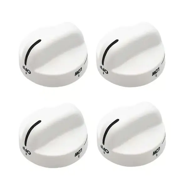 4X WP8273104 Erstatningsknott Kompatibel med Komfyr/Ovn 8273104 PS393679 8273112 WP82731 White