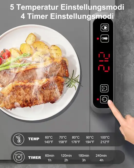 Varmeplate – Matvarmer – Matvarmematte – Elektrisk varmeplate – Buffetvarmer – 5 temperaturinnstillinger og 4 tidtakere Automatisk Buffetfest