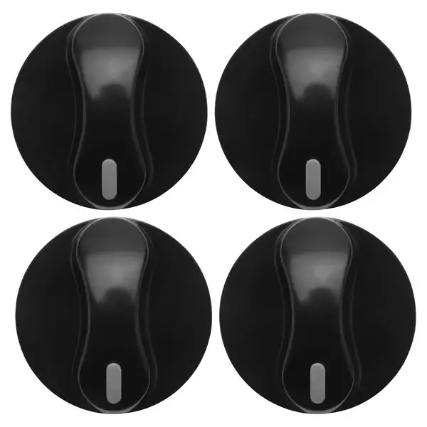 4x Plastkomfyr Gasskomfyr Ovns Kontrollknapp Svart