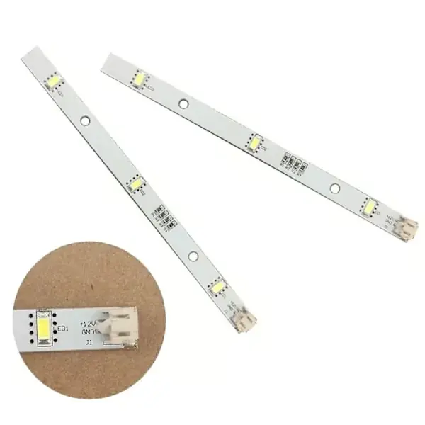 2-pakning LED-lyslister erstatning for Logik Hisense Rongsheng kjøleskap og fryser, 3 LED 12V DC, dagslyshvit 16cm