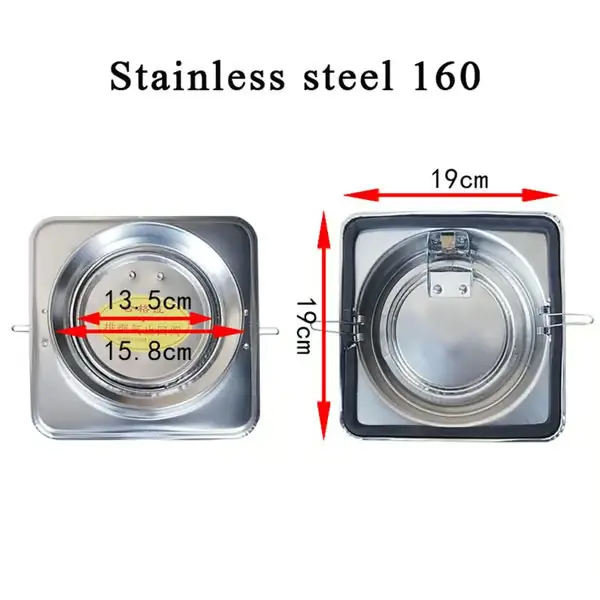 100/150/160 Kjøkkenventilator Tilbakeslagsventil i Rustfritt Stål Bad 160