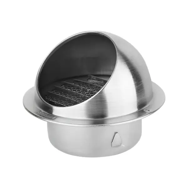 Friskluftsystem for eksos, full varmeveksler, yttervegghette i rustfritt stål, ventilasjons- og regntett deksel, luftuttak 160 mm
