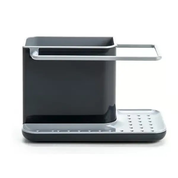 Overflate Vask Område Arrangør Caddy Svamp Holder Arrangør Ryddig Tømmer Vann For Kjøkken Black