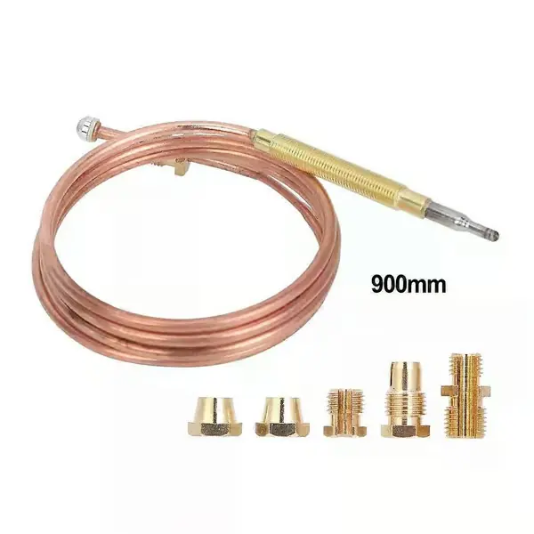 Brenner Termoelement Universelt Sett 900mm 1500mm Gassovn Komfyr Frityrkoker Temperaturprobe Termoelementventil Med 5 Muttere 900mm