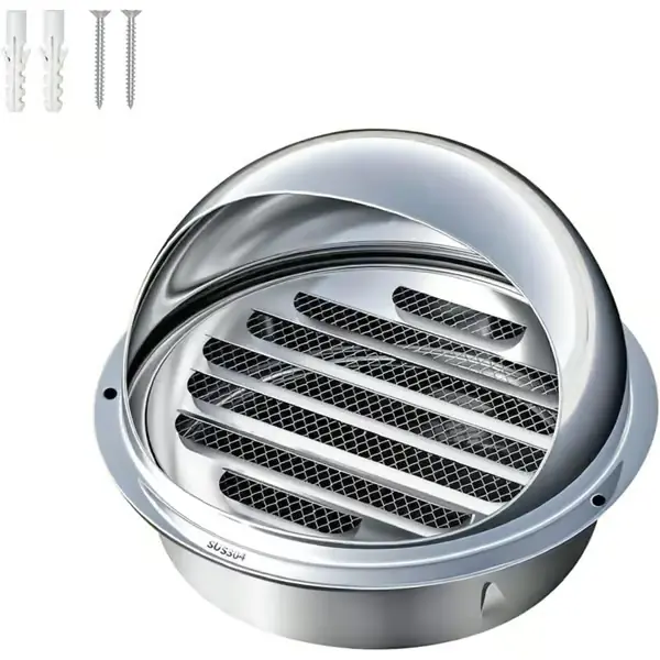 Ventilasjonsrist, ventilasjonsrist i rustfritt stål, rund ventilasjonsristhette, sfæriske ventilasjonsrister, 160 mm